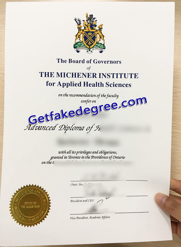 Michener Institute degree, fake Michener Institute certificate
