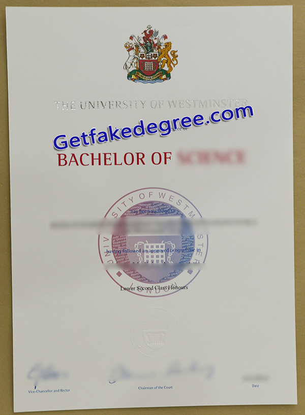 University of Westminster degree, fake University of Westminster certificate