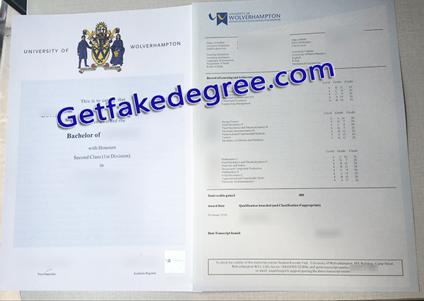 University of Wolverhampton fake degree, University of Wolverhampton fake transcript