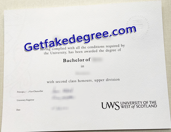 University of the West of Scotland degree, UWS fake diploma