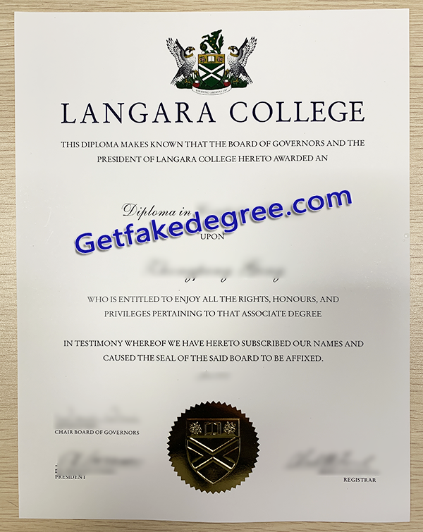 Langara College degree, fake Langara College certificate
