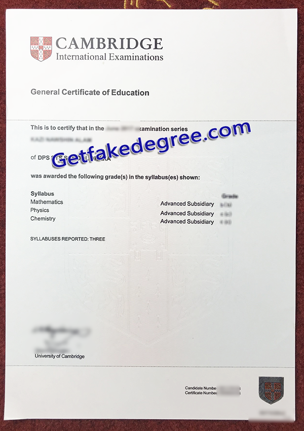 Cambridge GCE certificate, GCE fake degree