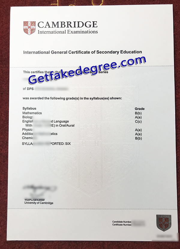 Cambridge IGCSE Certificate, IGCSE fake certificate
