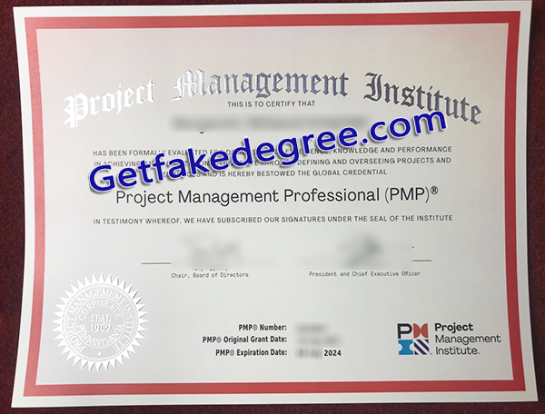 PMP fake diploma, PMP certificate