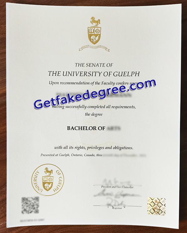 University of Guelph diploma, fake University of Guelph degree