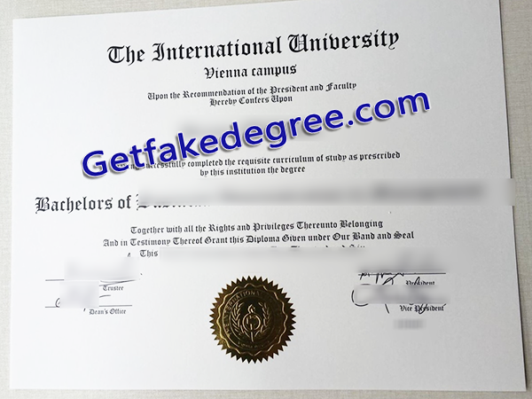 International University Vienna diploma, fake International University degree