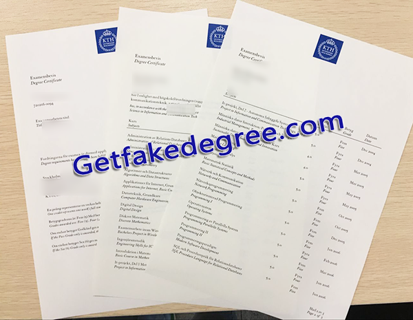 Kungliga Tekniska högskolan certificate, KTH fake transcript