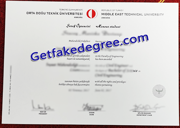 Middle East Technical University degree, METU fake diploma