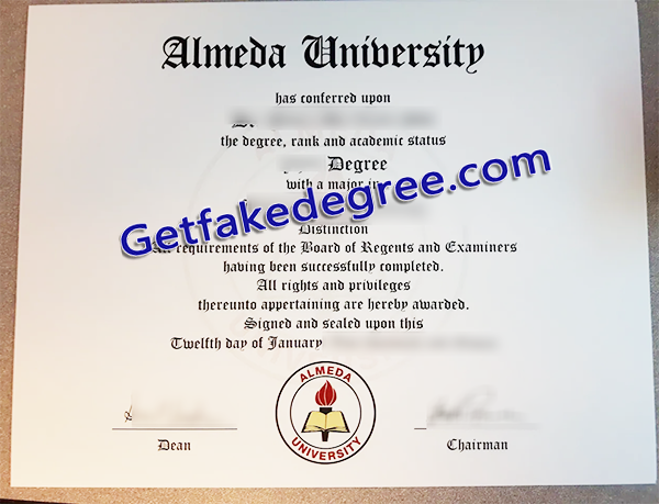 Almeda University degree, fake Almeda University diploma