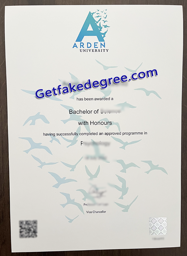 Arden University diploma, fake Arden University degree