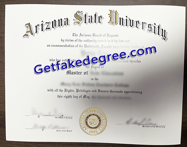 Arizona State University diploma, fake ASU degree