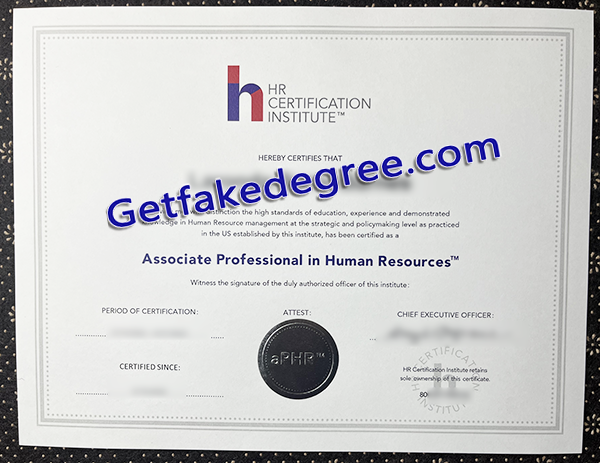 APHR certificate, fake HRCI diploma
