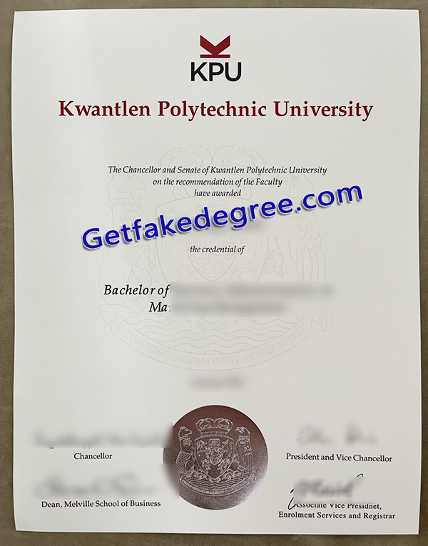 KPU degree, fake Kwantlen Polytechnic University diploma