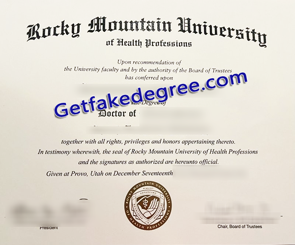 RMUoHP fake degree, Rocky Mountain University diploma