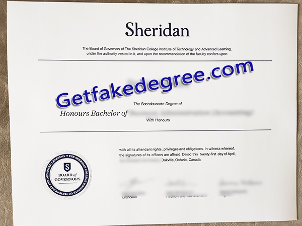 Sheridan College diploma, fake Sheridan College degree