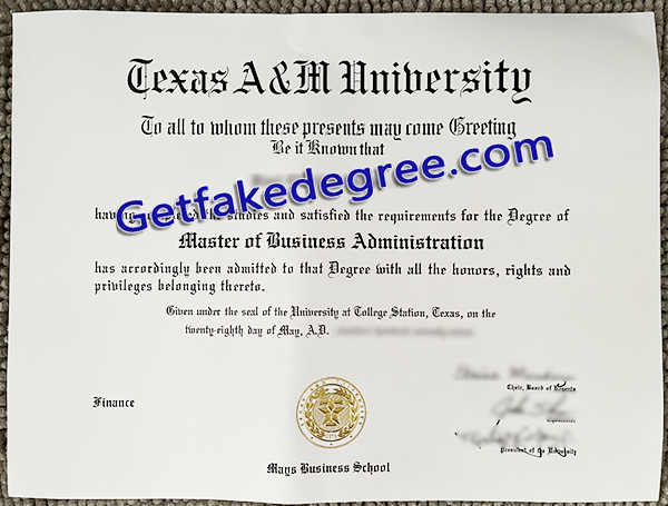 Texas A&M University degree, TAMU fake diploma