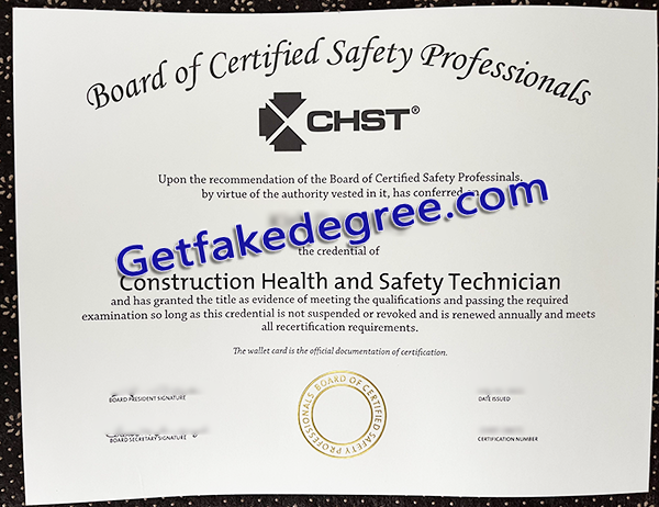 CHST certificate, fake CHST diploma