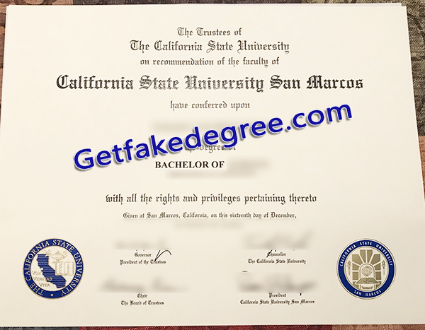 Fake CSUSM degree, CSU San Marcos diploma 