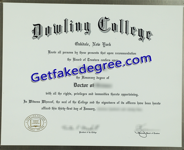 Dowling College diploma, fake Dowling College degree