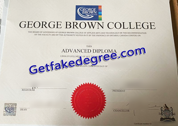 Fake GBC diploma, George Brown College degree  