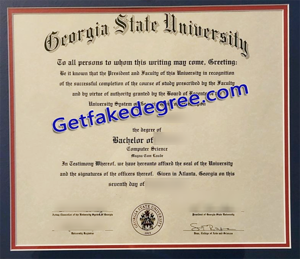 Georgia State University diploma, fake Georgia State University degree