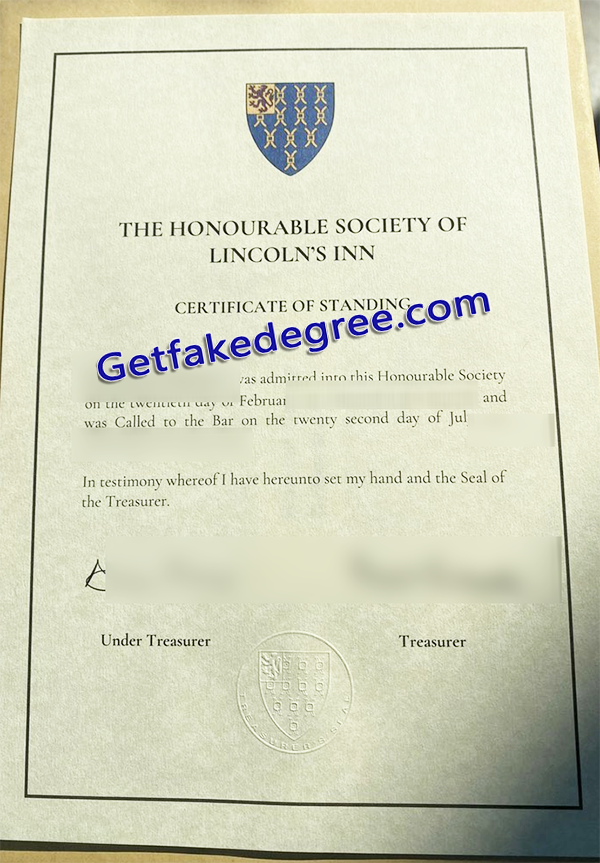 Lincoln's Inn diploma, Lincoln's Inn fake certificate
