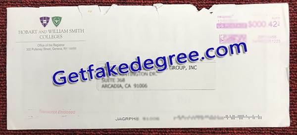 Fake transcript, Hobart and William Smith Colleges envelope
