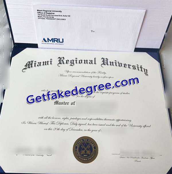 MRU fake transcript, Miami Regional University diploma