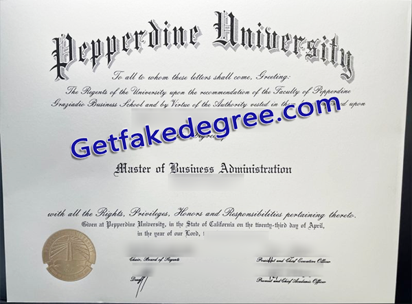 Pepperdine University degree, fake Pepperdine University diploma
