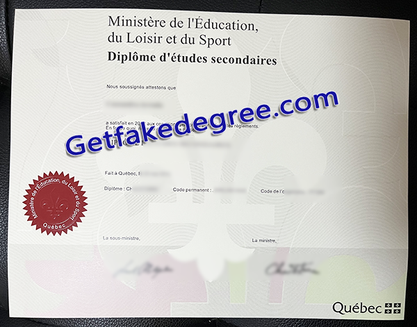 University of Quebec degree, fake Quebec Secondary School diploma