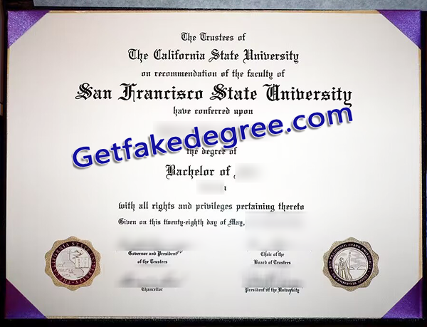 Fake SFSU degree, San Francisco State University diploma