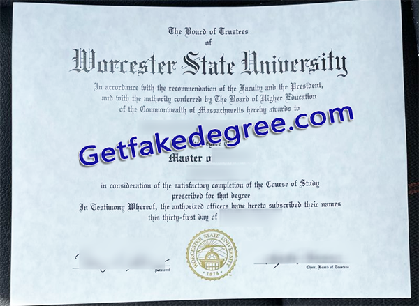 Worcester State University degree, WSU fake diploma