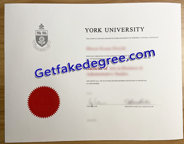 York University diploma, fake York University certificate