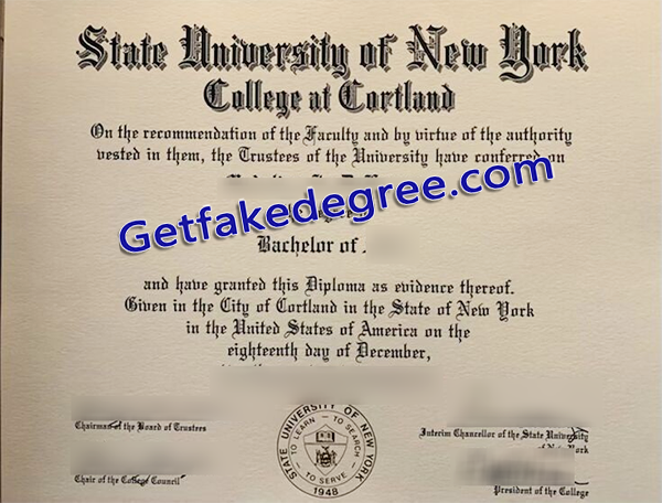 SUNY degree, SUNY Cortland fake diploma