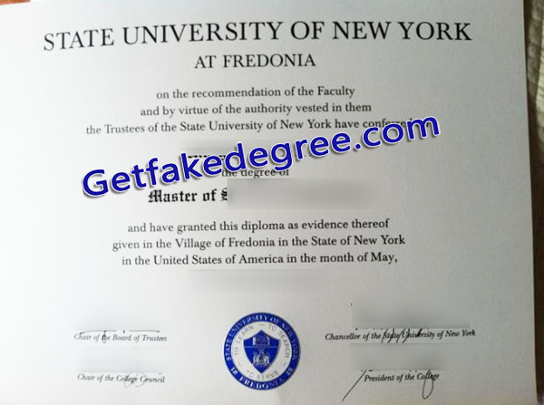 SUNY Fredonia degree, fake SUNY Fredonia diploma