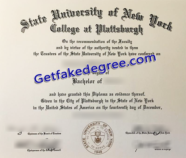 SUNY Plattsburgh diploma, fake SUNY degree