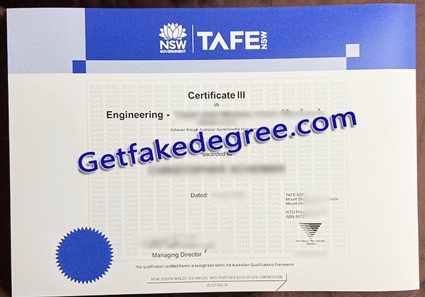TAFE certificate, fake TAFE NSW diploma