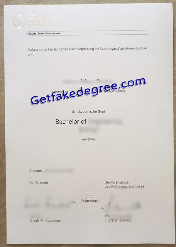 Fake TU Dresden degree, Technische Universität Dresden diploma