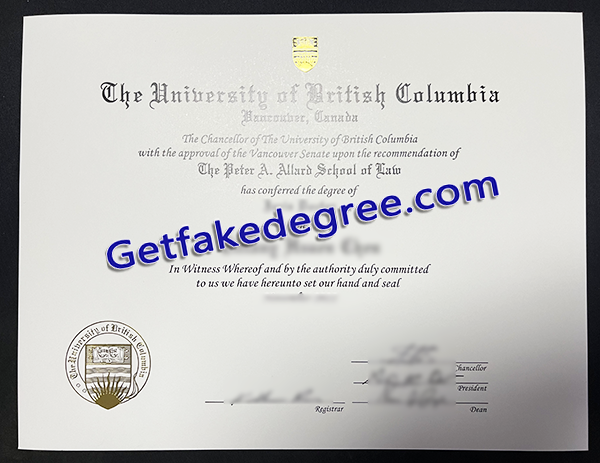 UBC degree, University of British Columbia diploma