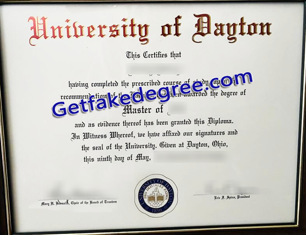 University of Dayton diploma, University of Dayton degree