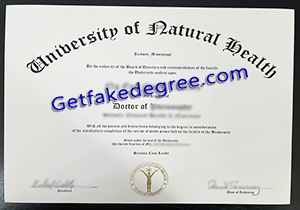 buy fake University of Natural Health diploma