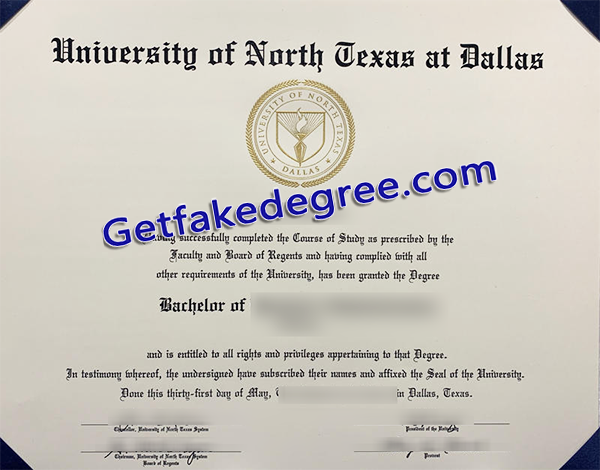 UNTD degree, University of North Texas at Dallas diploma