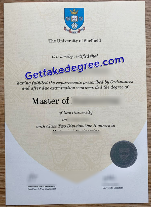 University of Sheffield degree, University of Sheffield diploma