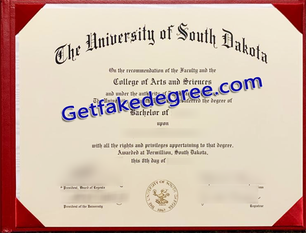 University of South Dakota degree, University of South Dakota diploma