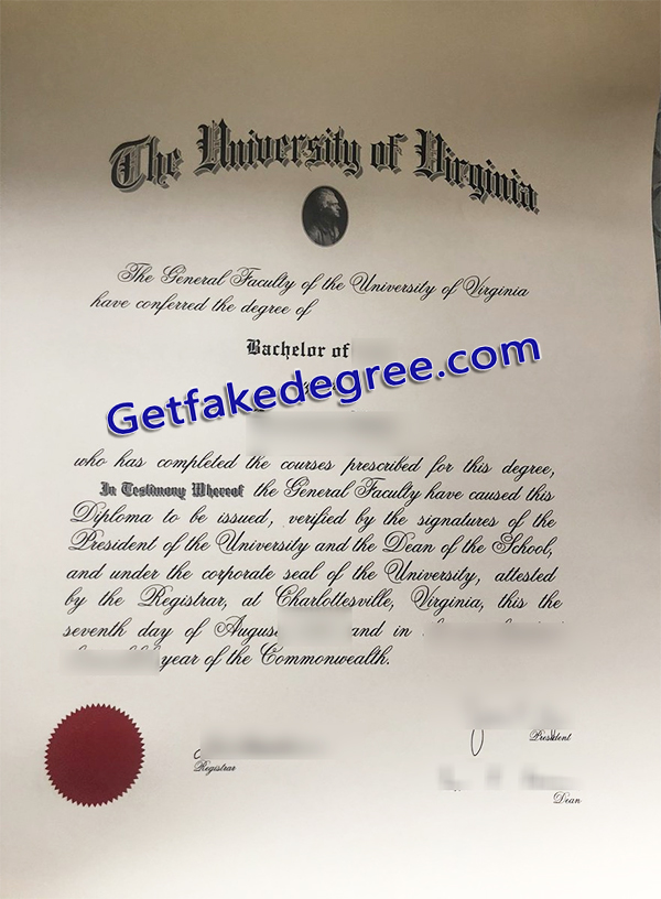 University of Virginia diploma, University of Virginia degree