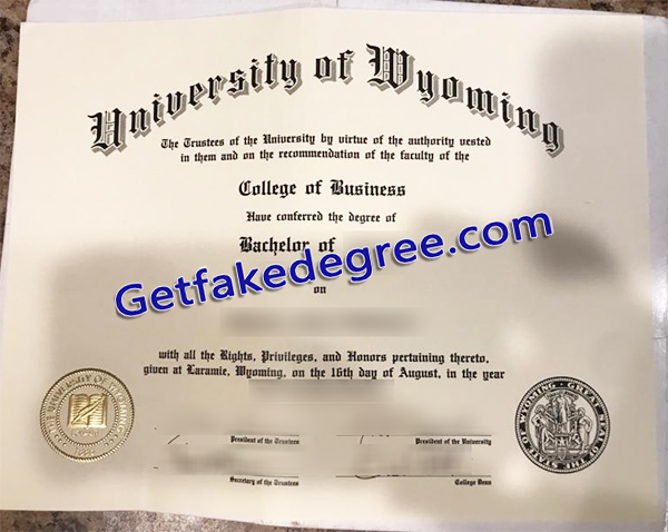 University of Wyoming degree, University of Wyoming diploma