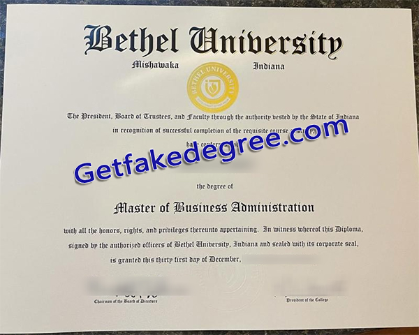 Bethel University degree, Bethel University diploma