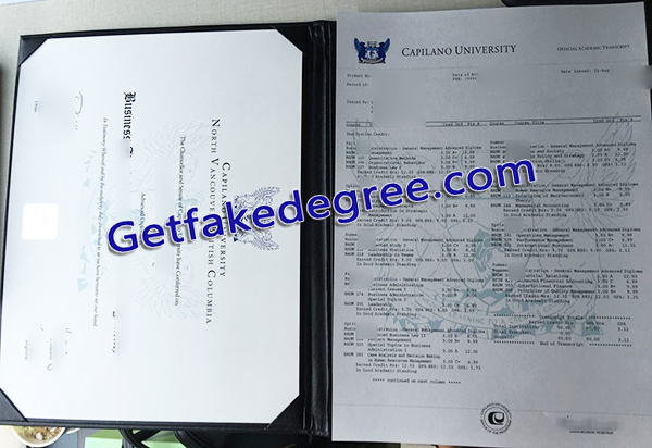 Capilano University diploma, Capilano University transcript