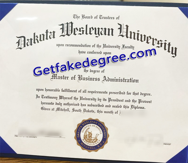 DWU degree, Dakota Wesleyan University diploma