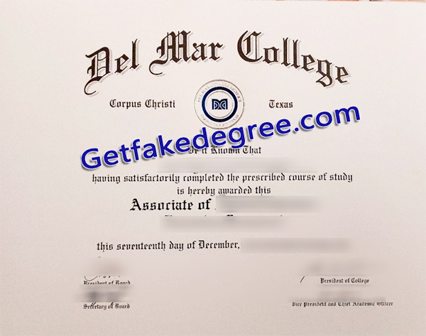 Del Mar College diploma, Del Mar College certificate